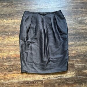 BARNEYS NEW YORK Black Wool Silk Skirt 6